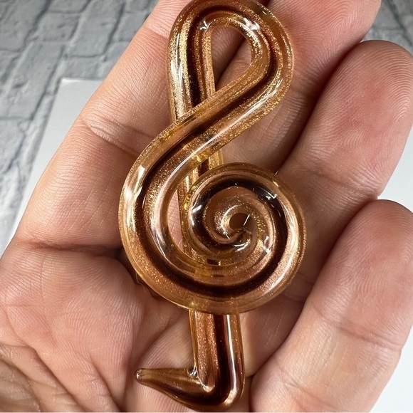 Murano glass earring and pendant set musical note - Picture 3 of 9